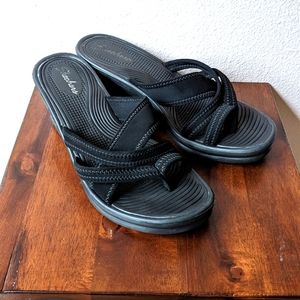 Skechers Cali Wedge Sandals Black Size 8